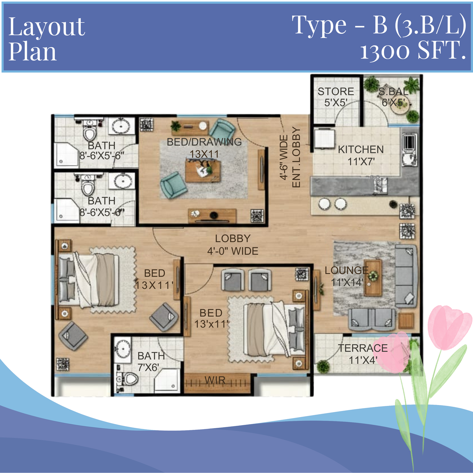 Tulip Comfort Type B apartment